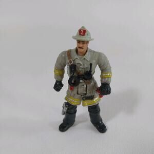 CHAP MEI FIRE RESCUE CHIEF IN GRAY UNIFORM FIREFIGHTER Vtg ACTION FIGURE 4” Hk 1